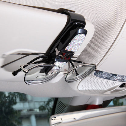 Diamond Mounted Rotating Car Glasses Clip Card Paper Holder Clips(AB Color) - Sunglasses & Glasses Clips by Dabond | Online Shopping South Africa | PMC Jewellery | Buy Now Pay Later Mobicred