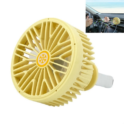 Car Vent Fan Multi-function USB Interface Mini LED Lamp Car Fan(Yellow) - Heating & Fans by PMC Jewellery | Online Shopping South Africa | PMC Jewellery | Buy Now Pay Later Mobicred