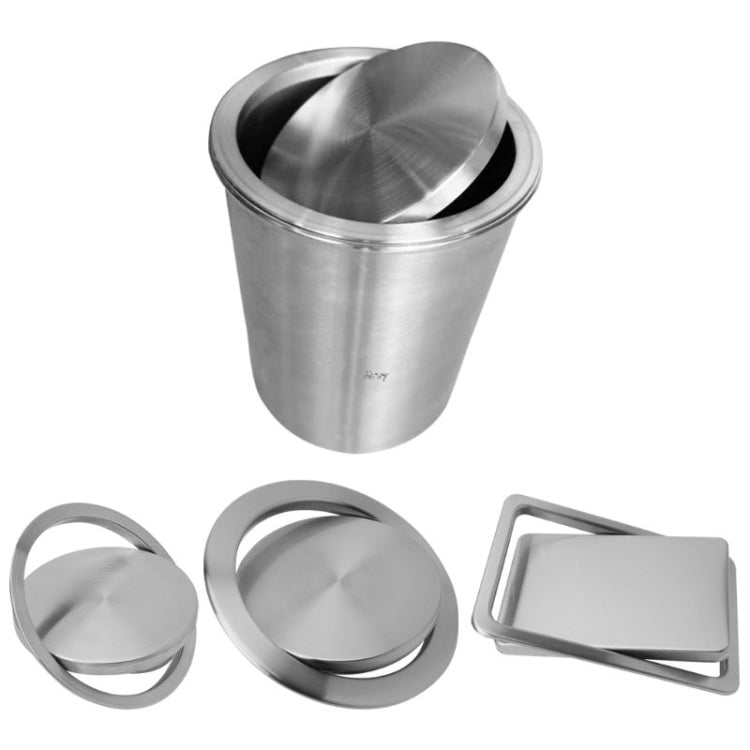 Embedded Type Stainless Steel Swing Cover Flip Kitchen Countertop Trash Can Lid  Cap, Size:Round Drawing 20cm Diameter(Silver) - free shipping - PMC TechLife - Order now!