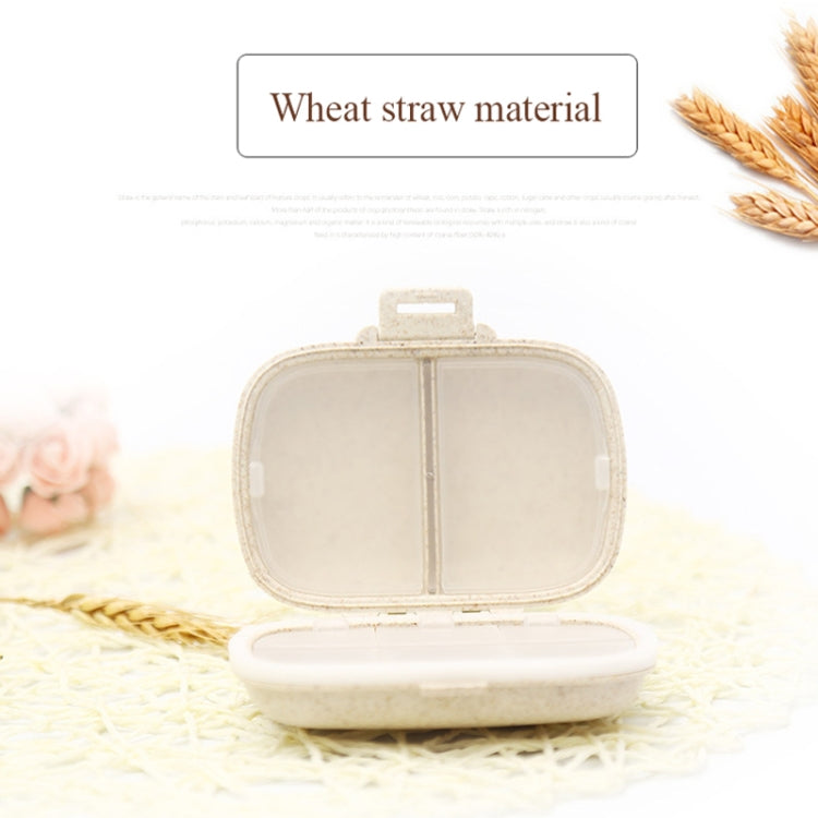 3 PCS 8-Grid Double-layer Portable Mini Straw Pill Storage Box(Wheat Blue) - free shipping - PMC TechLife - Order now!