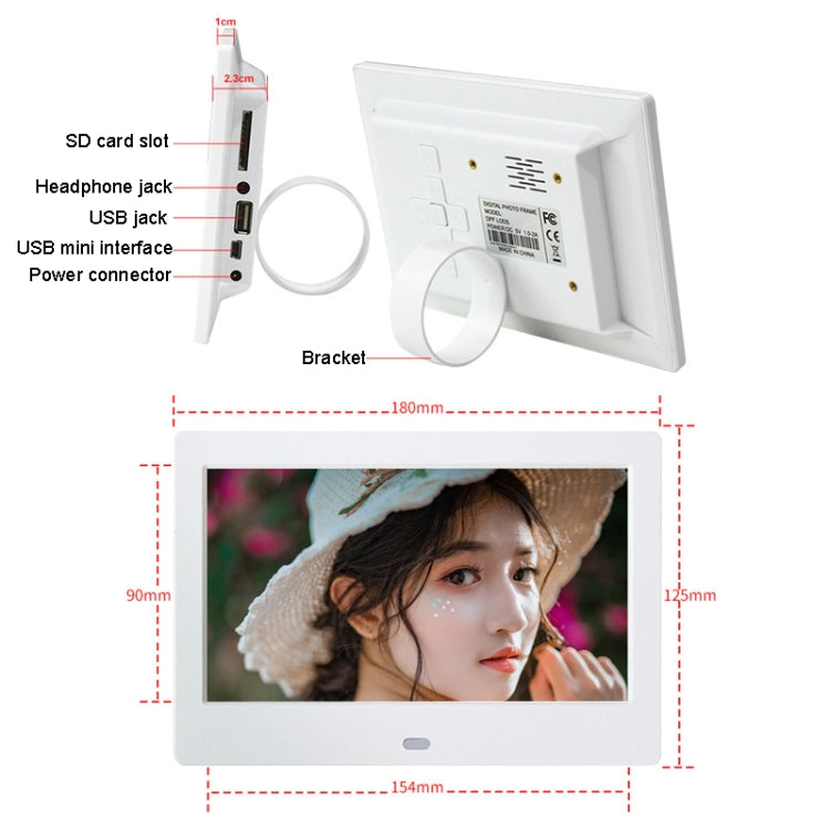 DPF-706 7 inch Digital Photo Frame LED Wall Mounted Advertising Machine, Plug:AU Plug(Black) - 1.5-7.0 inch by PMC Jewellery | Online Shopping South Africa | PMC Jewellery | Buy Now Pay Later Mobicred