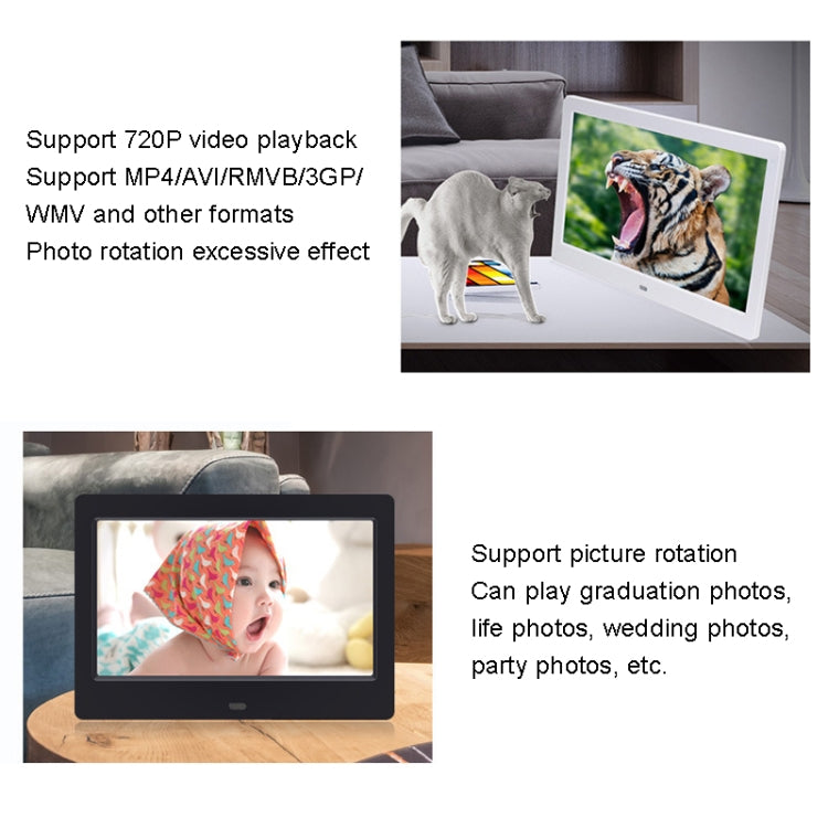 DPF-706 7 inch Digital Photo Frame LED Wall Mounted Advertising Machine, Plug:AU Plug(White) - 1.5-7.0 inch by PMC Jewellery | Online Shopping South Africa | PMC Jewellery | Buy Now Pay Later Mobicred