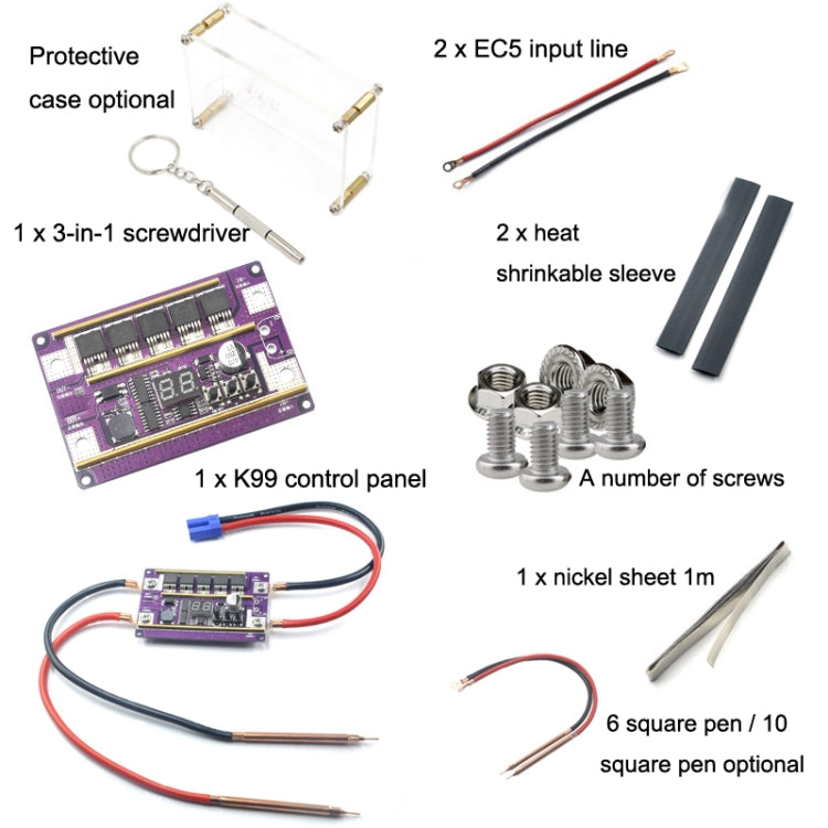Start Treasure Version 12V Digital Display DIY Battery Spot Welding Machine Pen Control, Style:6 Square Pen - Others by PMC TechLife | Online Shopping South Africa | PMC TechLife | Buy Now Pay Later Mobicred