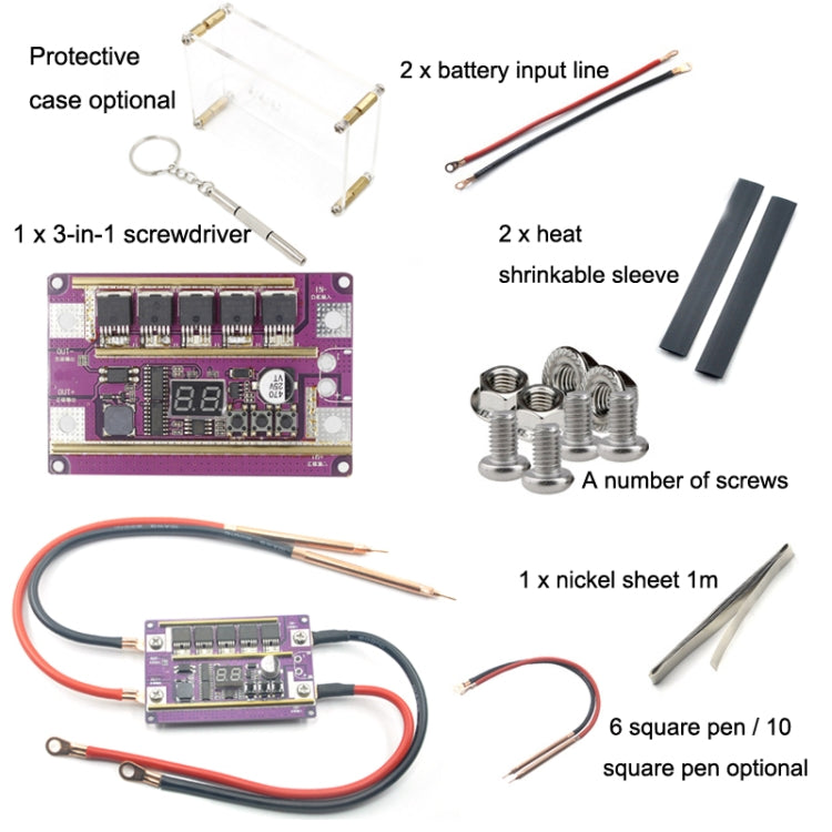 Lead-Acid Battery Version 12V Digital Display DIY Battery Spot Welding Machine Pen Control, Style:10 Square Pen - Others by PMC TechLife | Online Shopping South Africa | PMC TechLife | Buy Now Pay Later Mobicred