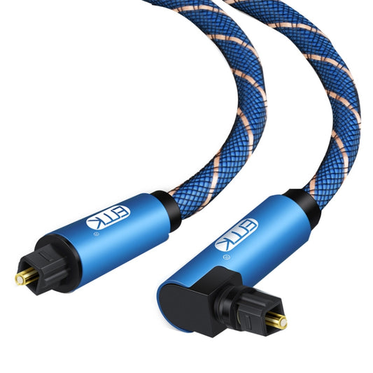 EMK 90 Degree Swivel Adjustable Right Angled 360 Degrees Rotatable Plug Nylon Woven Mesh Optical Audio Cable, Cable Length:2m(Blue) - Audio Optical Cables by EMK | Online Shopping South Africa | PMC Jewellery | Buy Now Pay Later Mobicred