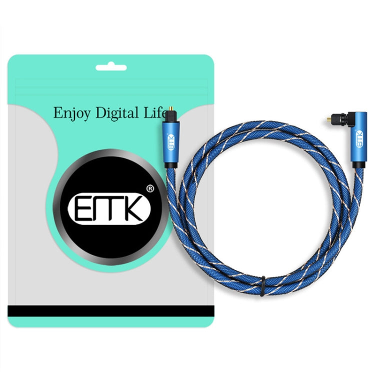 EMK 90 Degree Swivel Adjustable Right Angled 360 Degrees Rotatable Plug Nylon Woven Mesh Optical Audio Cable, Cable Length:20m(Blue) - Audio Optical Cables by EMK | Online Shopping South Africa | PMC Jewellery | Buy Now Pay Later Mobicred