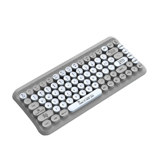 LANGTU LT700 85 Keys Wired Film Silent Punk Keyboard, Cable Length: 1.5m(Milk Tea Gray) - Wired Keyboard by LANGTU | Online Shopping South Africa | PMC Jewellery | Buy Now Pay Later Mobicred