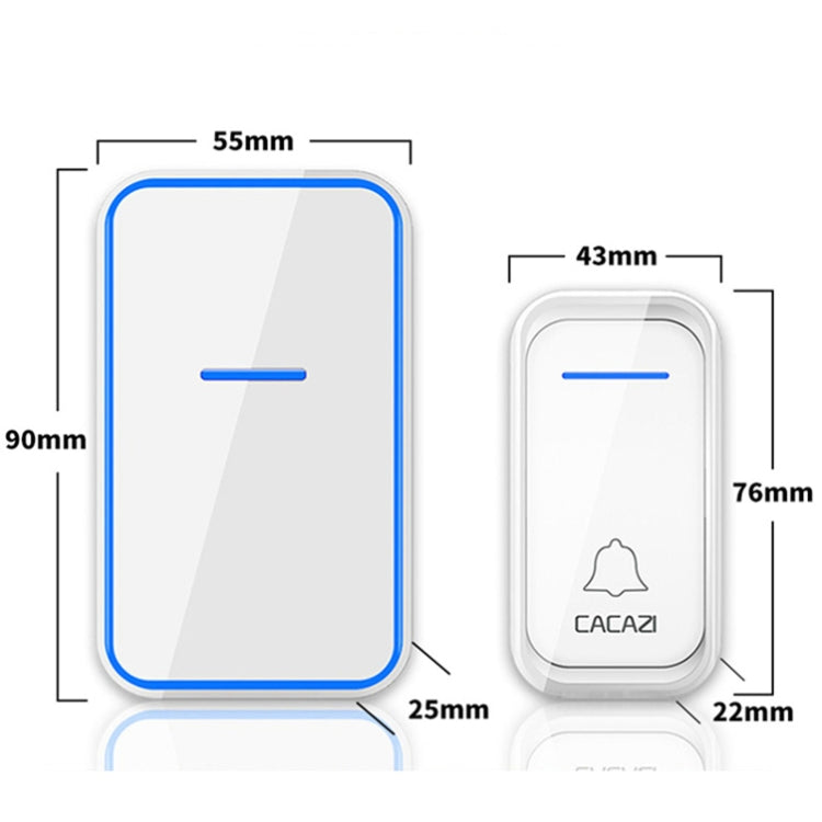 CACAZI A68-2 One to Two Wireless Remote Control Electronic Doorbell Home Smart Digital Wireless Doorbell, Style:UK Plug(White) - Wireless Doorbell by CACAZI | Online Shopping South Africa | PMC Jewellery