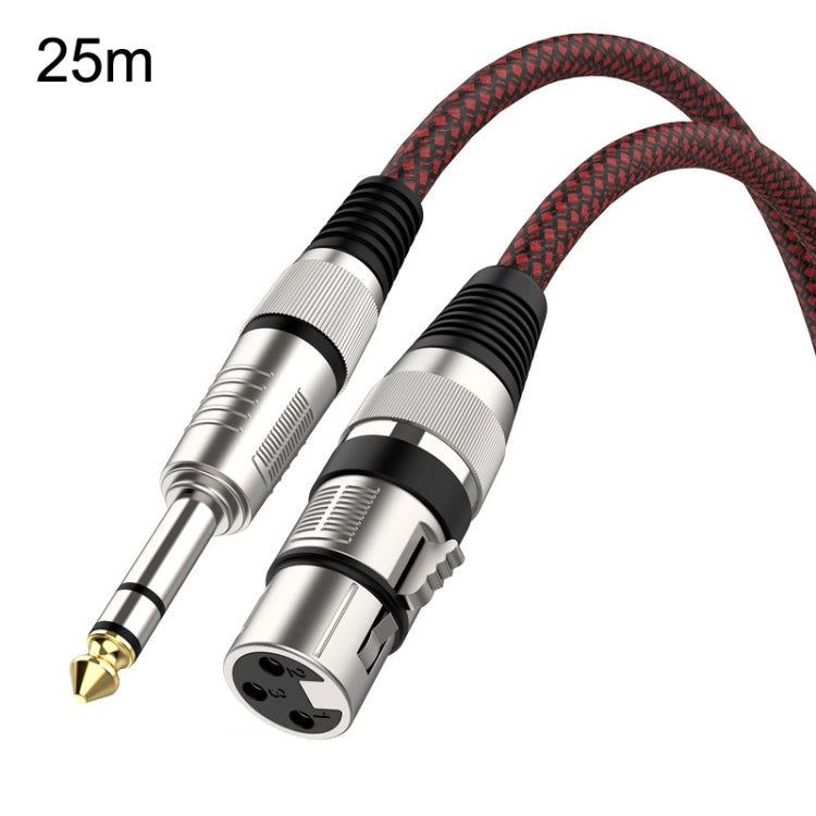 25m Red and Black Net TRS 6.35mm Male To Caron Female Microphone XLR Balance Cable - Microphone Audio Cable & Connector by PMC Jewellery | Online Shopping South Africa | PMC Jewellery | Buy Now Pay Later Mobicred