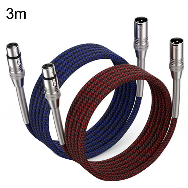 2pcs LHD010 Caron Male To Female XLR Dual Card Microphone Cable Audio Cable 3m(Red + Blue) - Microphone Audio Cable & Connector by PMC Jewellery | Online Shopping South Africa | PMC Jewellery | Buy Now Pay Later Mobicred