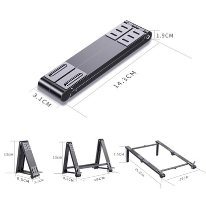 Oatsbasf 03040 Metal Mini Notebook Stand Aluminum Alloy Computer Cooling Folding Bracket(Silver) - Laptop Stand by Oatsbasf | Online Shopping South Africa | PMC Jewellery | Buy Now Pay Later Mobicred