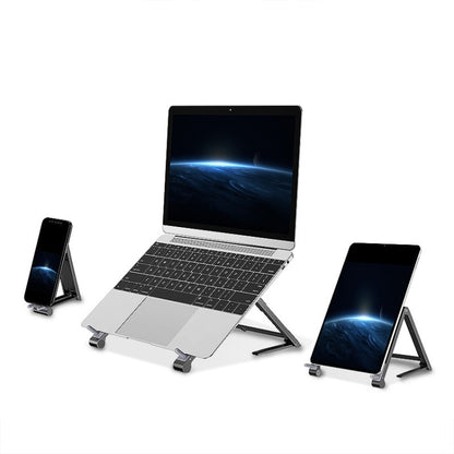 Oatsbasf 03040 Metal Mini Notebook Stand Aluminum Alloy Computer Cooling Folding Bracket(Grey) - Laptop Stand by Oatsbasf | Online Shopping South Africa | PMC Jewellery | Buy Now Pay Later Mobicred