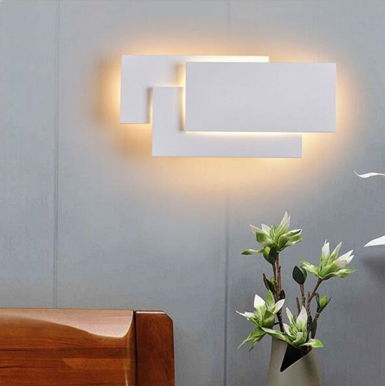 White square 18W Creative Simple Bedroom Bedside Living Room Restaurant Hotel Study Hall Corridor Aisle Light LED Tower Stack Wall Lamp(White Light) - Wall Lamps by PMc TechLife | Online Shopping South Africa | PMc TechLife | Buy Now Pay Later Mobicred