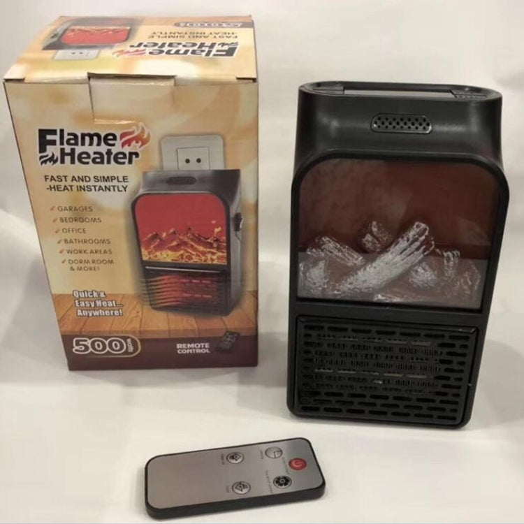 Flame Simulation Mini Portable Desktop Heater, Style:Without Remote Control, Plug Type:UK(Black) - Electric Heaters by PMC Jewellery | Online Shopping South Africa | PMC Jewellery | Buy Now Pay Later Mobicred