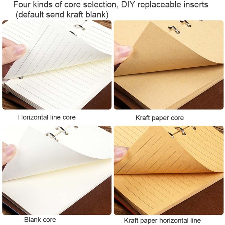 A6 PU Maple Retro Straps Handbook Loose-leaf Notebook(Light Blue) - Notebooks by PMc TechLife | Online Shopping South Africa | PMc TechLife | Buy Now Pay Later Mobicred