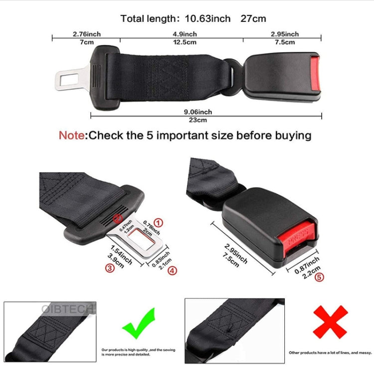 2 PCS Child And Pregnant Woman Car Seat Belt Extender, Length:23cm(Gray) - Seat Belts & Padding by PMC Jewellery | Online Shopping South Africa | PMC Jewellery | Buy Now Pay Later Mobicred