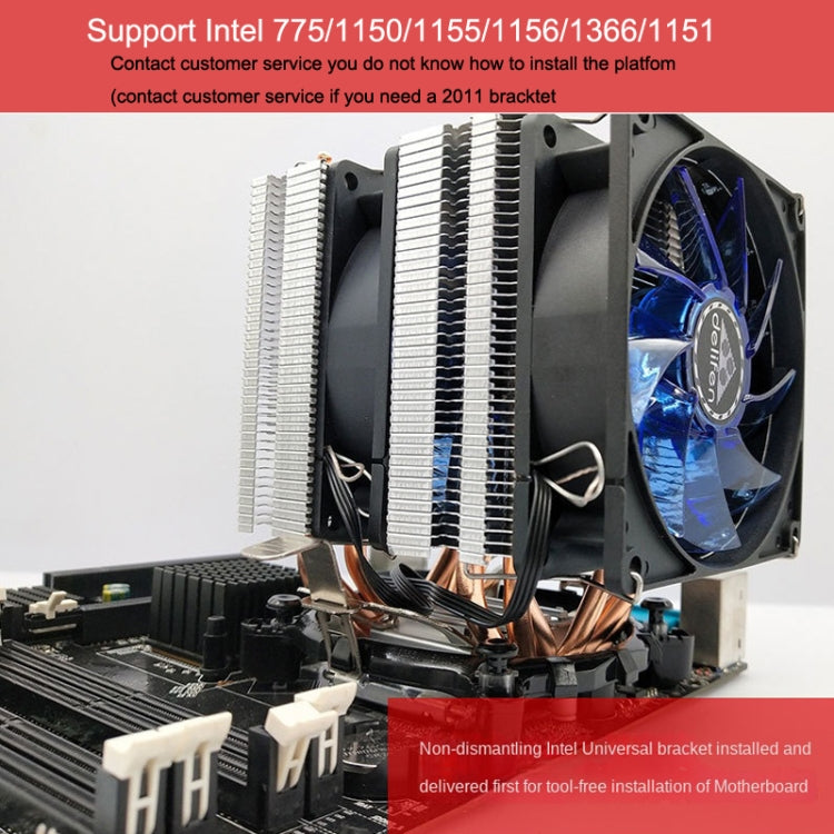 Desktop Computer 6 Copper Tube CPU Radiator Super Quiet PWM Single Fan - Fan Cooling by PMC Jewellery | Online Shopping South Africa | PMC Jewellery | Buy Now Pay Later Mobicred