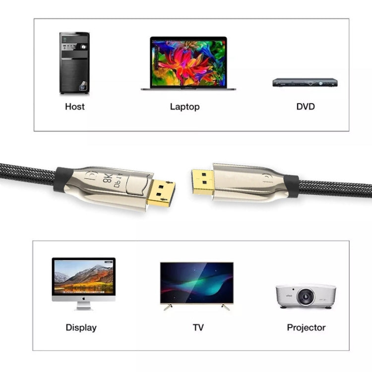 2m 1.4 Version DP Cable Gold-Plated Interface 8K High-Definition Display Computer Cable OD6.0MM 30AWG With Nylon Mesh(Black) -  by PMC Jewellery | Online Shopping South Africa | PMC Jewellery | Buy Now Pay Later Mobicred