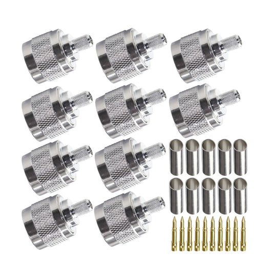 10pcs NJ-4 For LMR240 N Type Plug Connector Low Loss RF Coaxial Connector - Connectors by PMC Jewellery | Online Shopping South Africa | PMC Jewellery | Buy Now Pay Later Mobicred