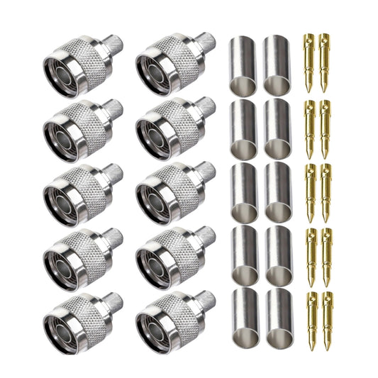 10pcs NJ-5 For LMR300/5D-FB N Type Plug Connector Low Loss RF Coaxial Connector - Connectors by PMC Jewellery | Online Shopping South Africa | PMC Jewellery | Buy Now Pay Later Mobicred