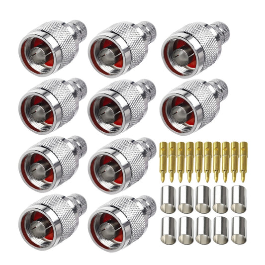 10pcs NJ-7 For LMR400 N Type Plug Connector Low Loss RF Coaxial Connector - Connectors by PMC Jewellery | Online Shopping South Africa | PMC Jewellery | Buy Now Pay Later Mobicred