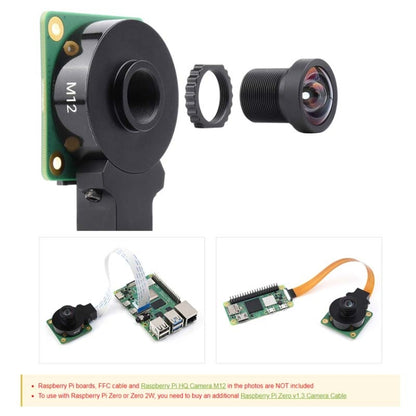 Waveshare WS1132712 For Raspberry Pi M12 High Resolution Lens, 12MP, 113 Degree FOV, 2.7mm Focal Length,23965 - Modules Expansions Accessories by WAVESHARE | Online Shopping South Africa | PMC Jewellery | Buy Now Pay Later Mobicred