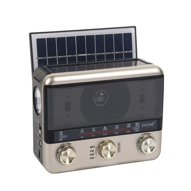 BAIJIALI EC-2110BTS Multifunctional Solar Radio Retro Full Band Card Radio(Brown) - Radio Player by BAIJIALI | Online Shopping South Africa | PMC Jewellery | Buy Now Pay Later Mobicred