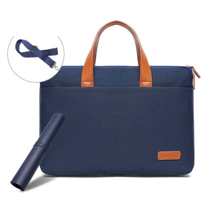 For MacBook 15.6-16.1 Inches MAHOO 10188 Ultra-Thin Hand Computer Bag Messenger Laptop Bag, Color:Dark Blue+Black Mouse Pad - 15.6 - 17 inch by PMC Jewellery | Online Shopping South Africa | PMC Jewellery | Buy Now Pay Later Mobicred