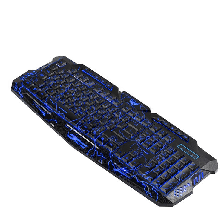 HXSJ J60 Crack Three-color Backlit Keyboard And Colorful Backlit Mouse Set(English Keyboard + Cracked Mouse) - Wired Keyboard by HXSJ | Online Shopping South Africa | PMC Jewellery | Buy Now Pay Later Mobicred