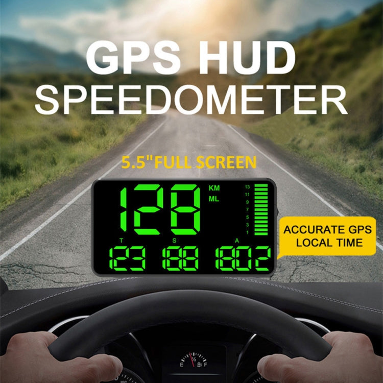 Kingneed C90 5.5inch HUD Car Head-up Display GPS Car Universal Mileage Speed Meter Speeding Alarm / GPS Satellite Speed Measurement(Black) - Head Up Display System by Kingneed | Online Shopping South Africa | PMC Jewellery | Buy Now Pay Later Mobicred