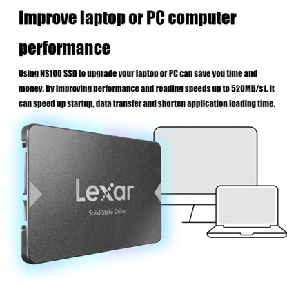 Lexar NS100 2.5 inch SATA3 Notebook Desktop SSD Solid State Drive, Capacity: 256GB(Gray) - External Solid State Drives by Lexar | Online Shopping South Africa | PMC Jewellery | Buy Now Pay Later Mobicred