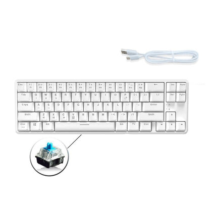 Ajazz K680T Mini USB Wired Dual-mode Charging 68-keys Laptop Bluetooth Mechanical Keyboard, Cable Length: 1.6m, Style:Green Shaft(White) - Wired Keyboard by Ajazz | Online Shopping South Africa | PMC Jewellery | Buy Now Pay Later Mobicred