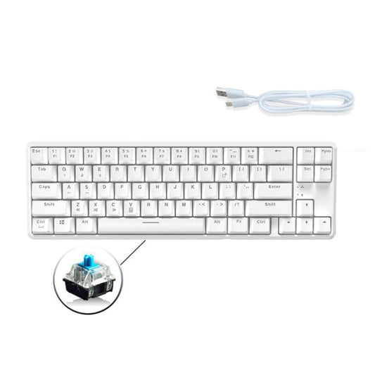 Ajazz K680T Mini USB Wired Dual-mode Charging 68-keys Laptop Bluetooth Mechanical Keyboard, Cable Length: 1.6m, Style:Green Shaft(White) - Wired Keyboard by Ajazz | Online Shopping South Africa | PMC Jewellery | Buy Now Pay Later Mobicred