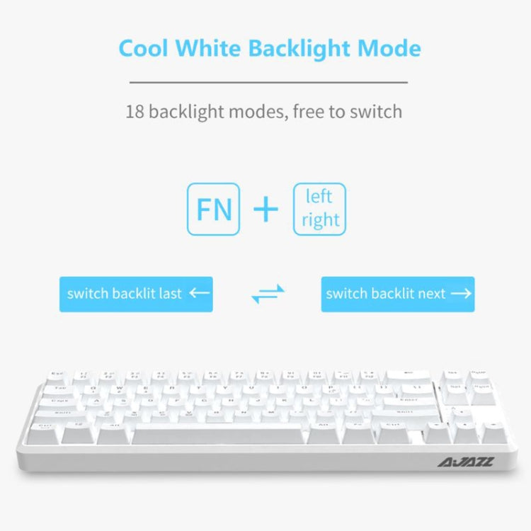 Ajazz K680T Mini USB Wired Dual-mode Charging 68-keys Laptop Bluetooth Mechanical Keyboard, Cable Length: 1.6m, Style:Tea Shaft(White) - Wired Keyboard by Ajazz | Online Shopping South Africa | PMC Jewellery | Buy Now Pay Later Mobicred