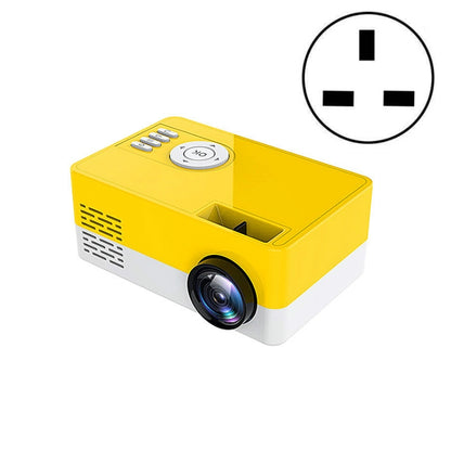 S261/J16 Home Mini HD 1080P Portable LED Projector, Support TF Card / AV / U Disk, Plug Specification:UK Plug(Yellow White) - Mini Projector by PMC Jewellery | Online Shopping South Africa | PMC Jewellery | Buy Now Pay Later Mobicred