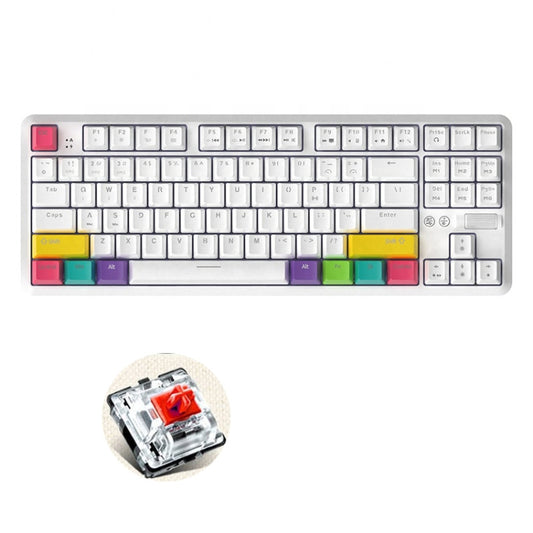 Ajazz K870T 87-keys Wired Bluetooth + Type-C Rechargeable Mechanical Keyboard  Mini RGB Backlit Keyboard, Cable Length: 1.6m(Red Shaft) - Wired Keyboard by Ajazz | Online Shopping South Africa | PMC Jewellery | Buy Now Pay Later Mobicred