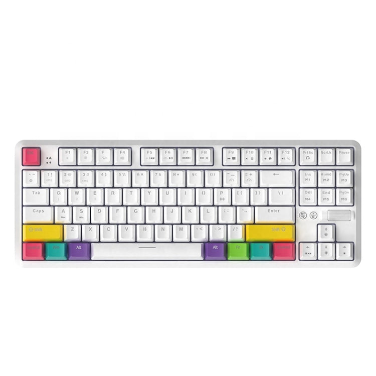 Ajazz K870T 87-keys Wired Bluetooth + Type-C Rechargeable Mechanical Keyboard  Mini RGB Backlit Keyboard, Cable Length: 1.6m(Red Shaft) - Wired Keyboard by Ajazz | Online Shopping South Africa | PMC Jewellery | Buy Now Pay Later Mobicred