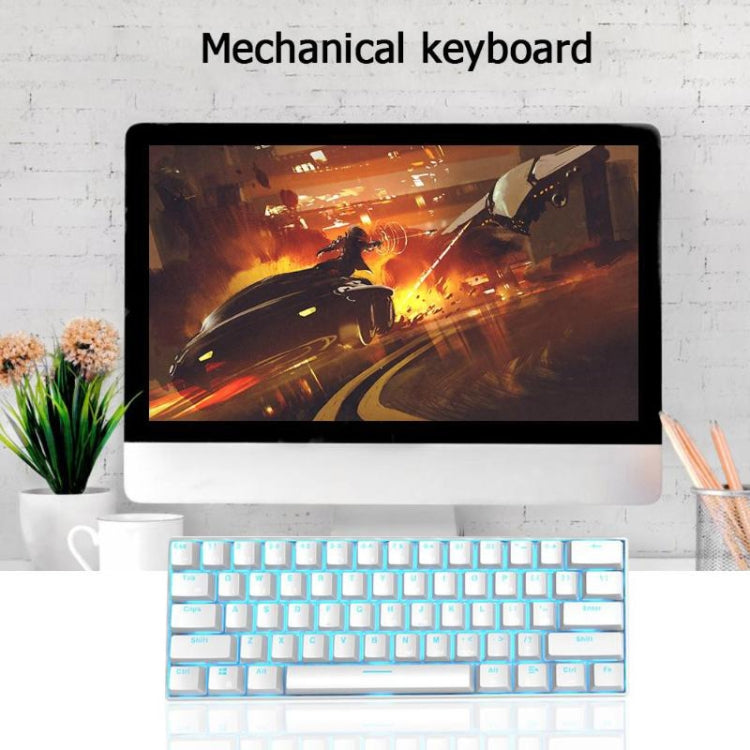 RK61 61 Keys Bluetooth / 2.4G Wireless / USB Wired Three Modes Tablet Mobile Gaming Mechanical Keyboard, Cable Length: 1.5m, Style:Tea Shaft(Black) - Wired Keyboard by PMC Jewellery | Online Shopping South Africa | PMC Jewellery | Buy Now Pay Later Mobicred