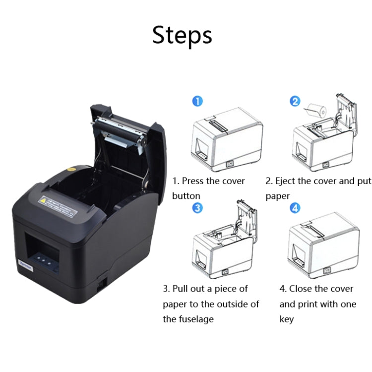 Xprinter XP-A160M Thermal Printer Catering Bill POS Cash Register Printer, Style:US Plug(Network Port LAN) - free shipping - PMC Jewellery - Order now!
