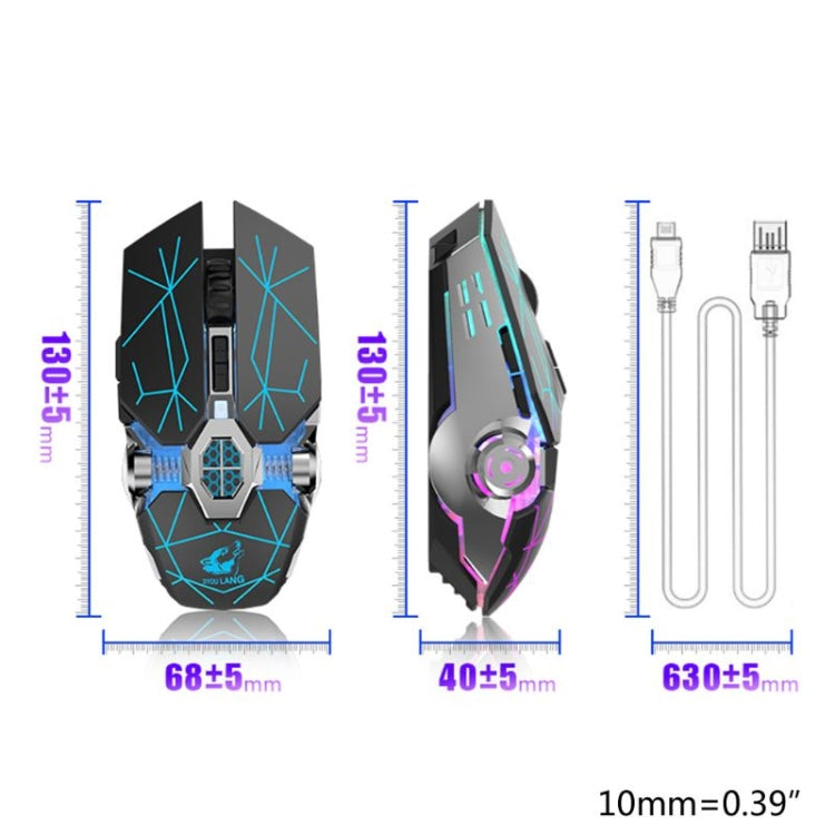 FREEDOM-WOLF X13 2400 DPI 6 Keys Wireless Charging Silent Water-cooled Luminous Mechanical Gaming Mouse(Star Black) - Wireless Mice by FREEDOM-WOLF | Online Shopping South Africa | PMC Jewellery | Buy Now Pay Later Mobicred