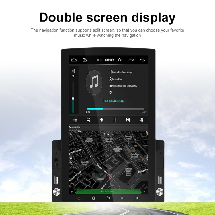 9.7 inch Vertical Screen HD 2.5D Glass Car MP5 Player Android Navigation All-in-one Machine, Specification:Standard+4 Lights Camera - Car MP3 & MP4 & MP5 by PMC Jewellery | Online Shopping South Africa | PMC Jewellery | Buy Now Pay Later Mobicred