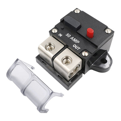 50A Auto Circuit Breaker Car Audio Fuse Holder Power Insurance Automatic Switch(Black) - Fuse by PMC Jewellery | Online Shopping South Africa | PMC Jewellery | Buy Now Pay Later Mobicred