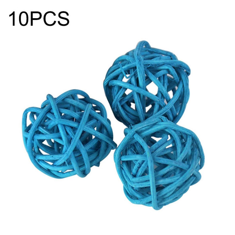 10 PCS Artificial Straw Ball For Birthday Party Wedding Christmas Home Decor(Blue) - Ornaments by PMC Jewellery | Online Shopping South Africa | PMC Jewellery