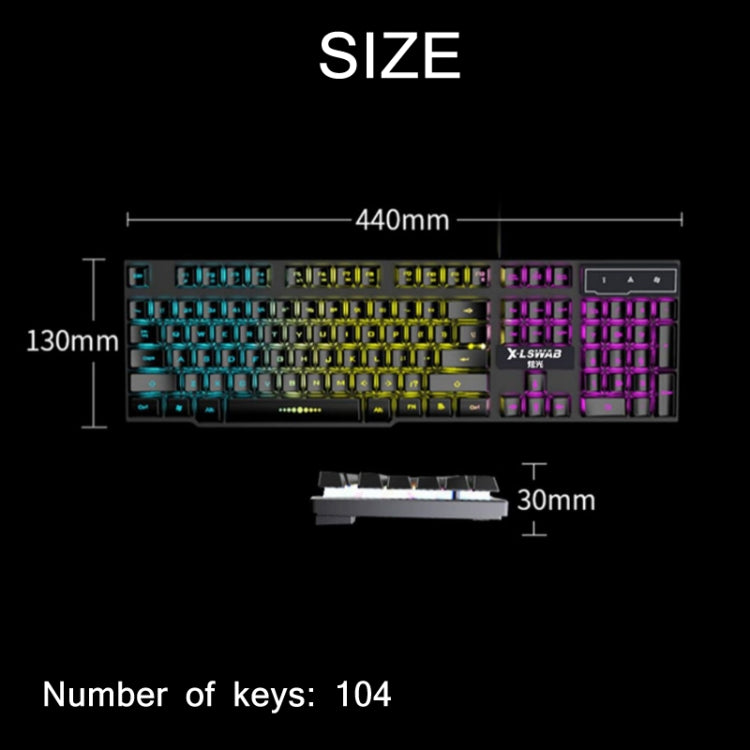 X-L SWAB GX50 Computer Manipulator Feel Wired Keyboard + Macro Programming Mouse, Color： White Mixed Light - Wired Keyboard by X-L SWAB | Online Shopping South Africa | PMC Jewellery | Buy Now Pay Later Mobicred