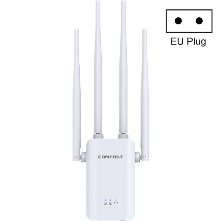 Comfast CF-WR304S 300M 4 Antenna Wireless Repeater High-Power Through-Wall WIFI Signal Amplifier, Specification:EU Plug - Broadband Amplifiers by Comfast | Online Shopping South Africa | PMC Jewellery | Buy Now Pay Later Mobicred