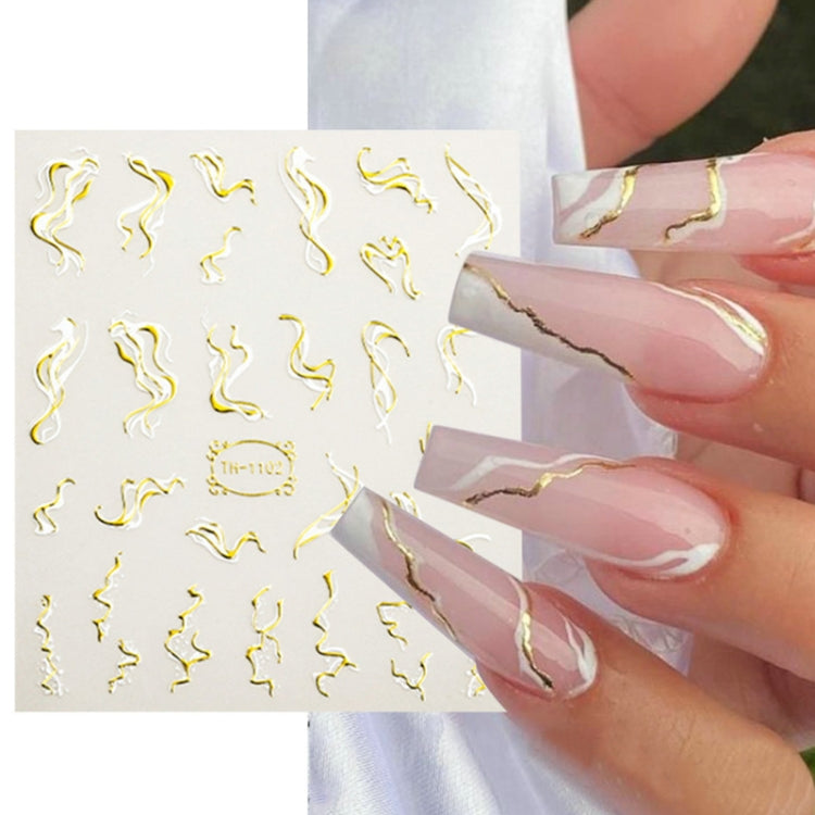 TH-1098 10pcs Frosted Transparent Back Adhesive Bronzing Smudged Nail Art Sticker - Nail Stickers by PMC Jewellery | Online Shopping South Africa | PMC Jewellery | Buy Now Pay Later Mobicred