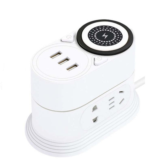 Mobile Phone Wireless Charging Socket Creative Smart USB Power Strip Multi-Function Desktop Vertical Power Strip, CN Plug, Specification: 1.8 Meters, Style:2 Layer(White) - Extension Socket by PMC Jewellery | Online Shopping South Africa | PMC Jewellery | Buy Now Pay Later Mobicred