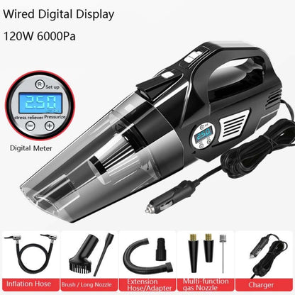 Car Vacuum Cleaner Air Pump Four-In-One Car Air Pump Digital Display 120W, Specification:Wired, Style:Digital Meter - Vacuum Cleaner by PMC Jewellery | Online Shopping South Africa | PMC Jewellery | Buy Now Pay Later Mobicred