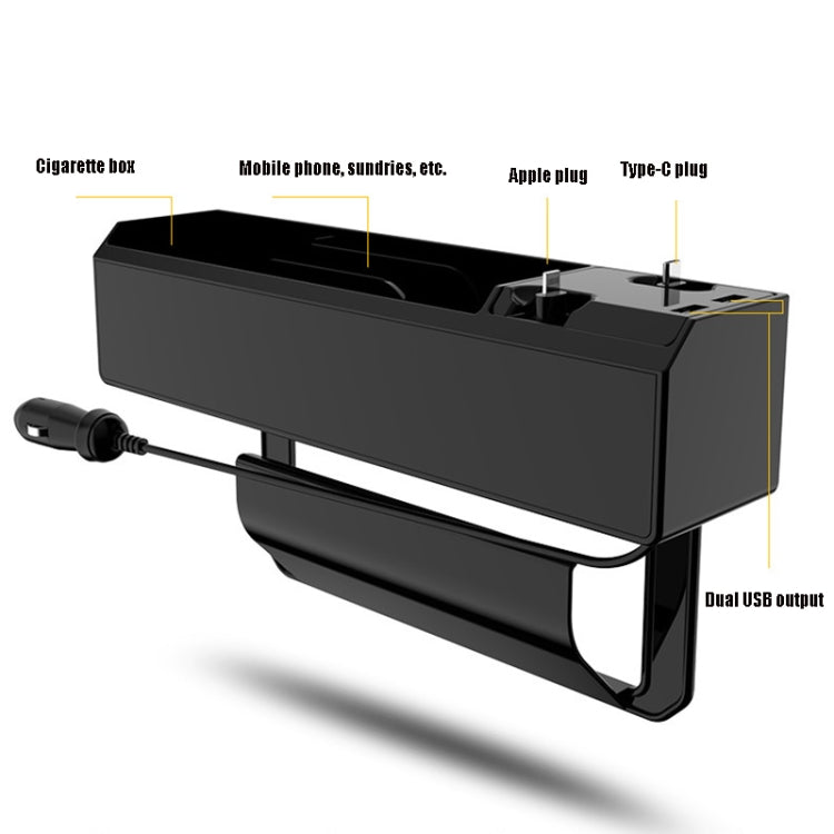 Car Seat Storage Box With Cable Car USB Charger, Style:2-wire + Storage Box - DIY Modified Charger by PMC Jewellery | Online Shopping South Africa | PMC Jewellery | Buy Now Pay Later Mobicred