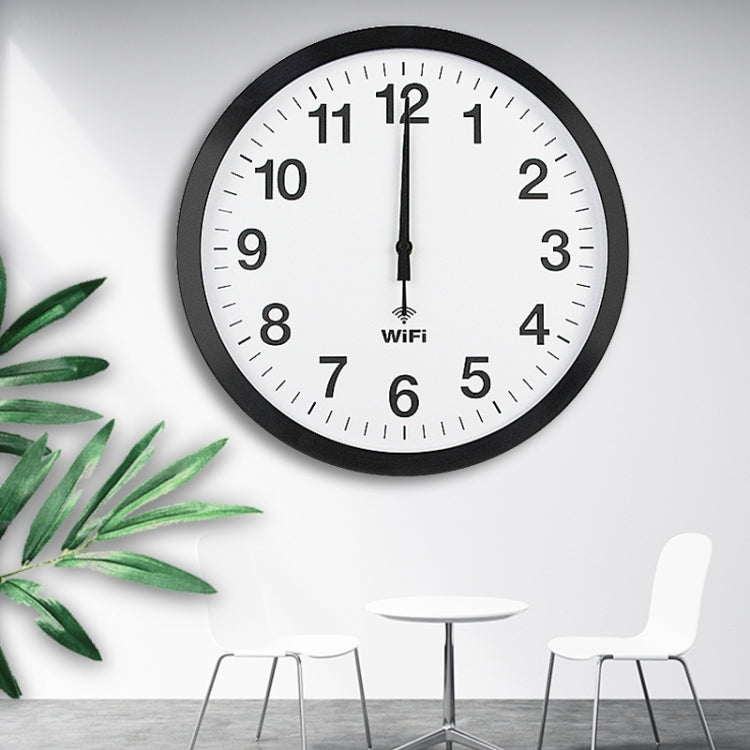 Smart Network Automatic Time Synchronization Wifi Wall Clock Modern Minimalist Silent Living Room Clock, Size:16 inch(Silver) - Wall Clock by PMC Jewellery | Online Shopping South Africa | PMC Jewellery